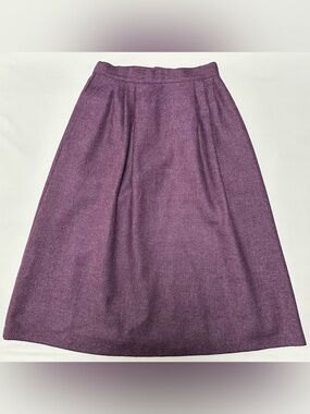 Vintage Russ Petites Purple Herringbone Wool Skirt